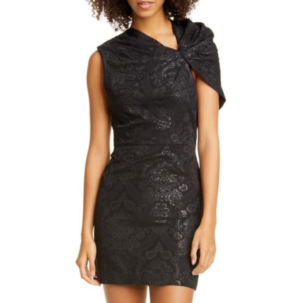 Alice + Olivia Kiro Ruffle Shoulder Minidress